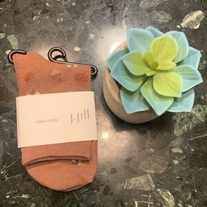 🌹 J.Jill (NWT) Stylish Crew Socks in Warm Brown Pattern